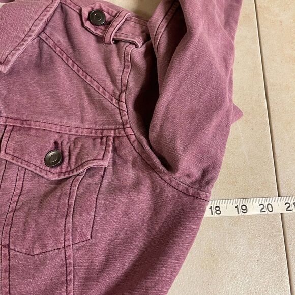 Altard State Raw Hem Fringe Peplum rose Jean Jacket S - Picture 9 of 10